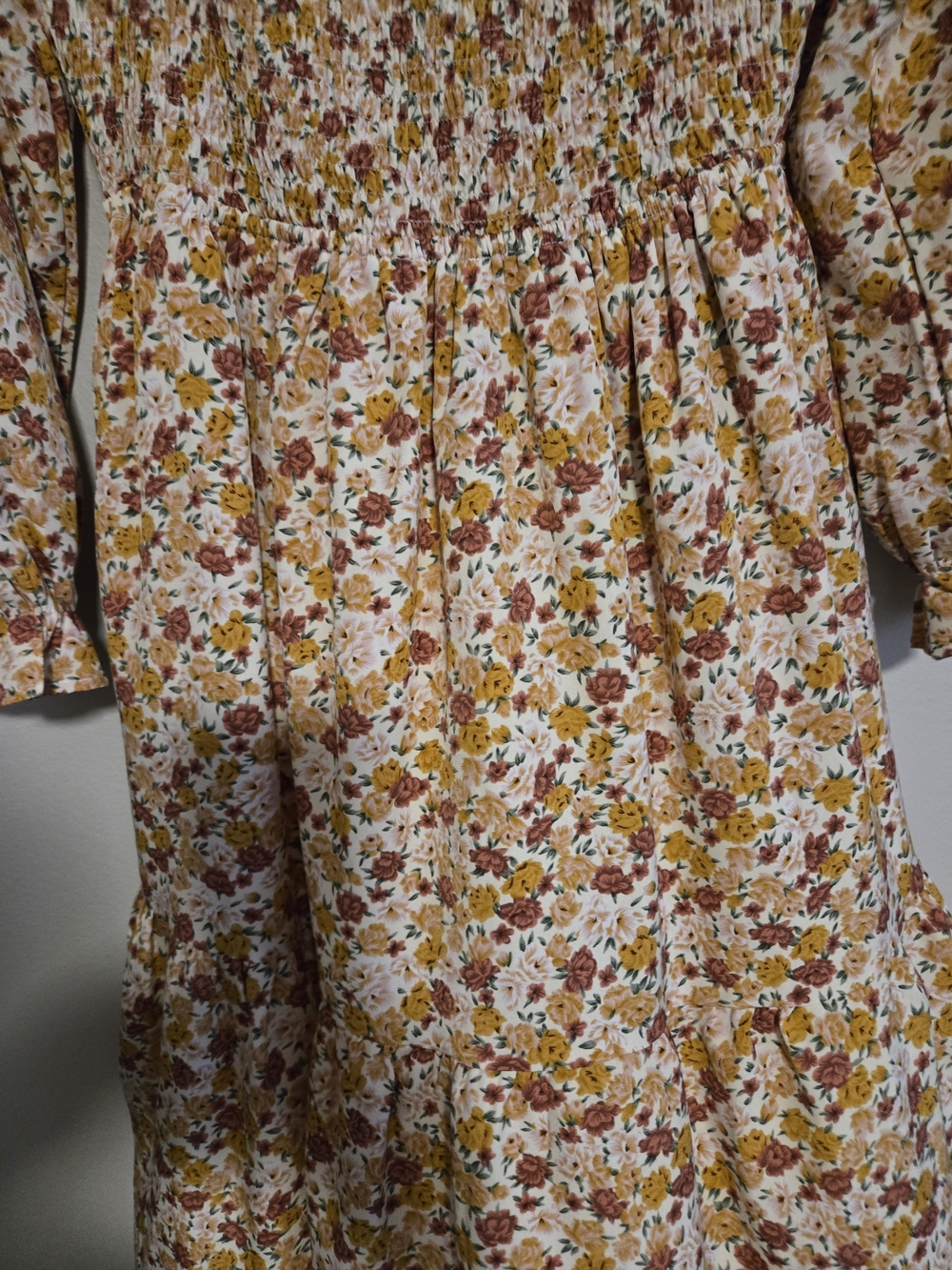 Mikarose Floral Smocked Long Sleeve Midi Dress, Size Small, Cottagecore - Picture 8 of 8